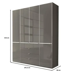 Wohnen Kombinierter Kleiderschrank in Braun - Madita