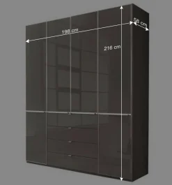 Wohnen Kombinierter Kleiderschrank in Braun - Madita