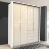 Wohnen Kombi-Schlafzimmerschrank in Creme Glas - Zidarie