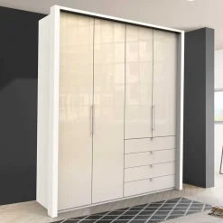 Wohnen Kombi-Schlafzimmerschrank in Creme Glas - Zidarie