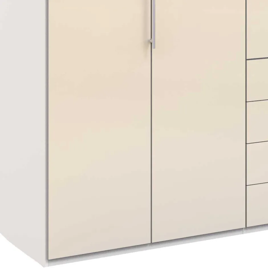 Wohnen Kombi-Schlafzimmerschrank in Creme Glas - Zidarie