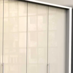 Wohnen Kombi-Schlafzimmerschrank in Creme Glas - Zidarie