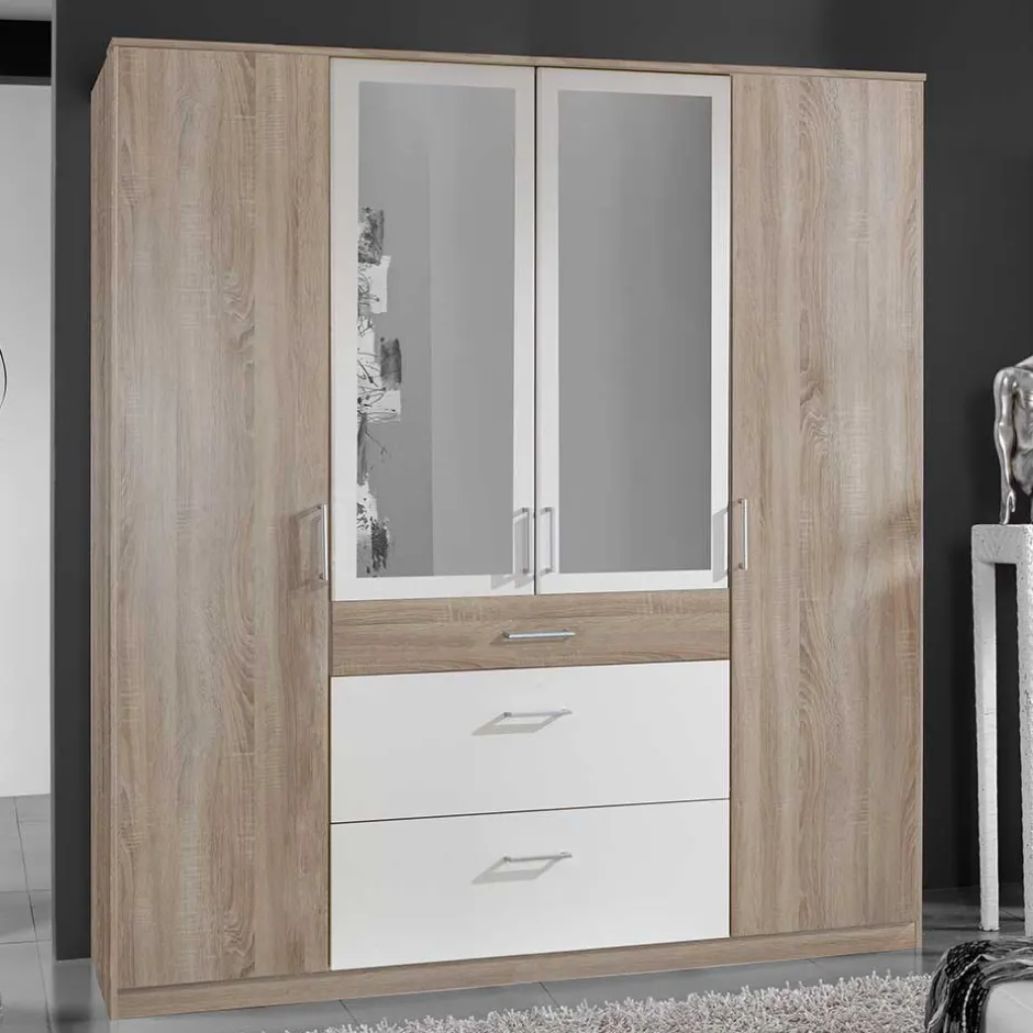 Wohnen Kombi-Schlafzimmerschrank mit drei Schubladen - Coros