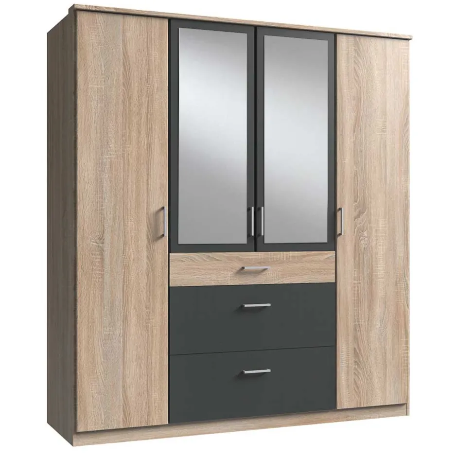 Kombi-Schlafzimmerschrank in Eiche Sägerau - Danah^Wohnen Sale