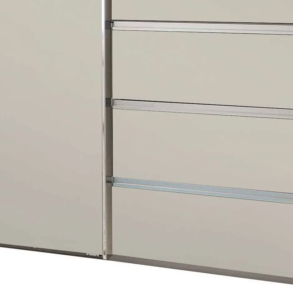 Wohnen Kombi-Schwebetürenschrank in Champagner - Eusebia