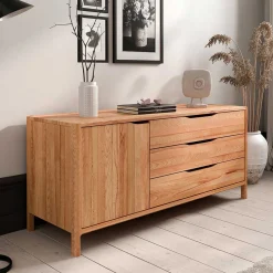 Wohnen Kombi-Sideboard mit drei Schubladen und Tür - Lana
