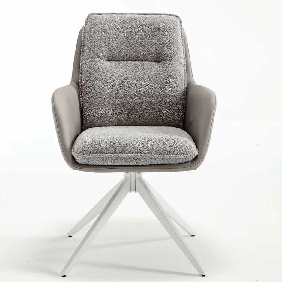 Wohnen Komfort Esstischsessel in Grau - Basel (2er Set)