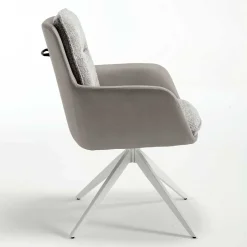 Wohnen Komfort Esstischsessel in Grau - Basel (2er Set)