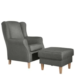 Komfortsessel in Hellgrau mit Buche - Nurcias^Wohnen Discount