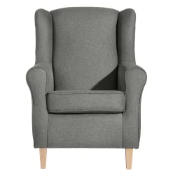 Komfortsessel in Hellgrau mit Buche - Nurcias^Wohnen Discount