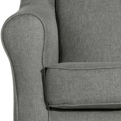 Komfortsessel in Hellgrau mit Buche - Nurcias^Wohnen Discount