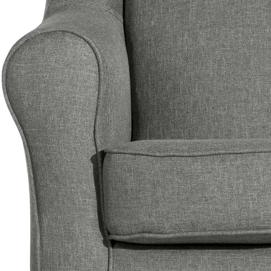 Komfortsessel in Hellgrau mit Buche - Nurcias^Wohnen Discount