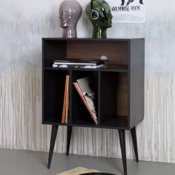 Wohnen Kommode - Plattenregal in Schwarz - Daan