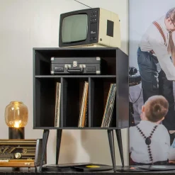 Wohnen Kommode - Plattenregal in Schwarz - Daan