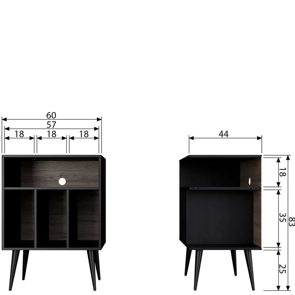 Wohnen Kommode - Plattenregal in Schwarz - Daan