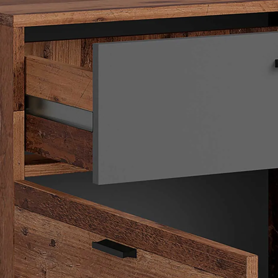 Kommode in Altholz Optik & Anthrazit - Bosco^Wohnen