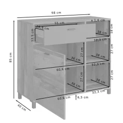 Kommode in Altholz Optik & Anthrazit - Bosco^Wohnen