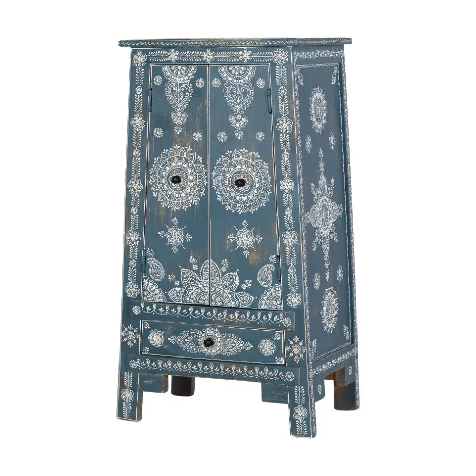 Wohnen Kommode in Blau mit weißer Bemalung - Fleet