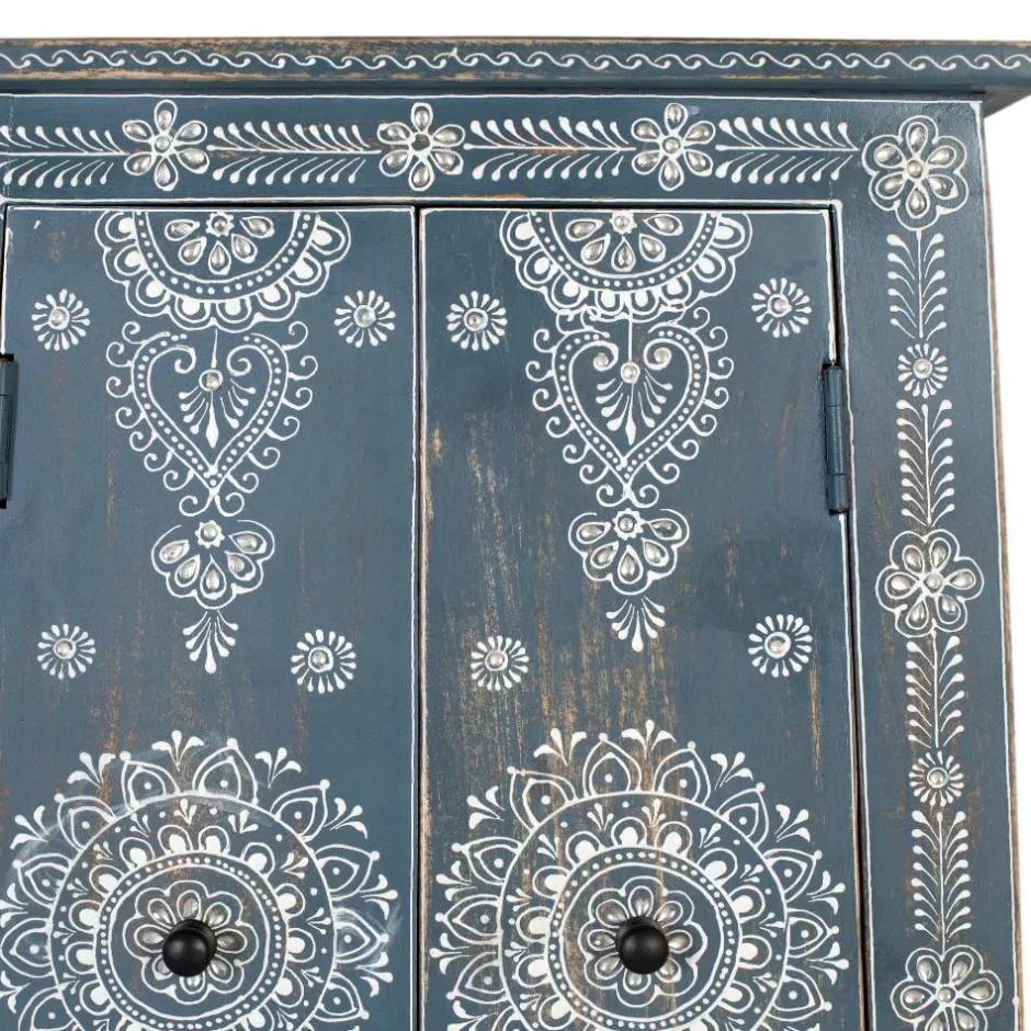 Wohnen Kommode in Blau mit weißer Bemalung - Fleet