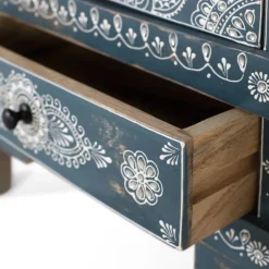 Wohnen Kommode in Blau mit weißer Bemalung - Fleet