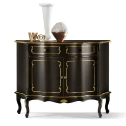 Wohnen Kommode in Dunkelbraun und Gold - Julya