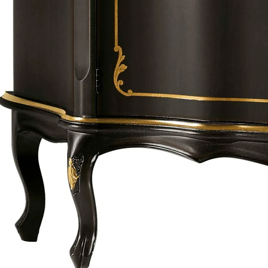 Wohnen Kommode in Dunkelbraun und Gold - Julya