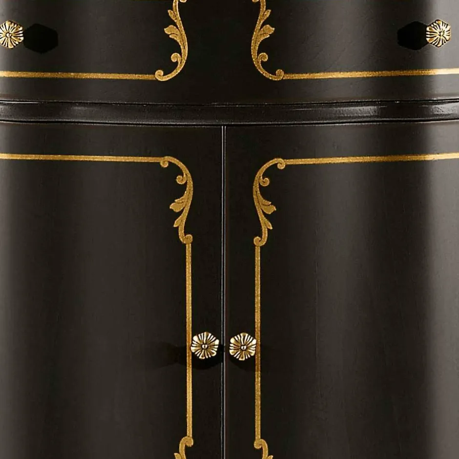 Wohnen Kommode in Dunkelbraun und Gold - Julya