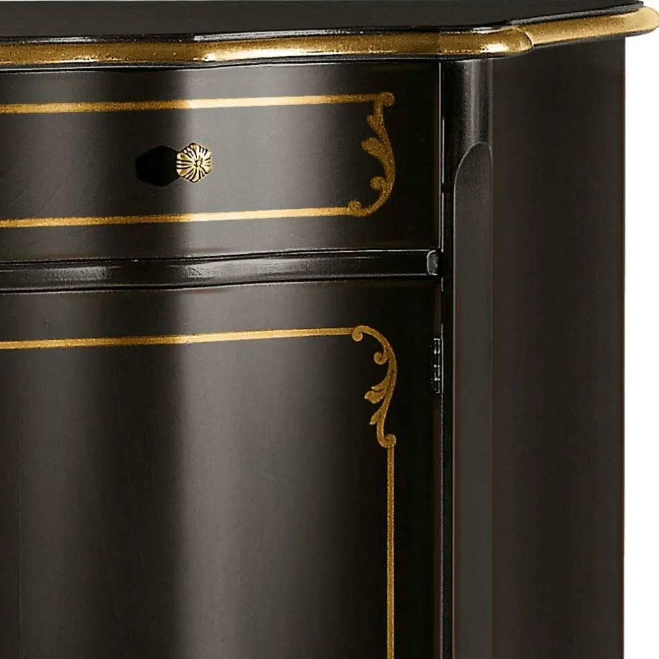 Wohnen Kommode in Dunkelbraun und Gold - Julya