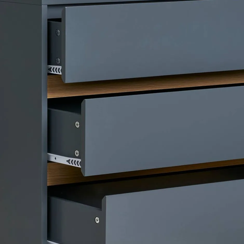 Wohnen Kommode in Dunkelgrau und Kiefer - Street