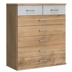 Wohnen Kommode in Eiche & Hellgrau - Anca