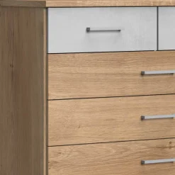 Wohnen Kommode in Eiche & Hellgrau - Anca