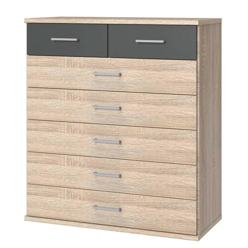 Kommode in Eiche Sägerau & Grau - Danah^Wohnen New