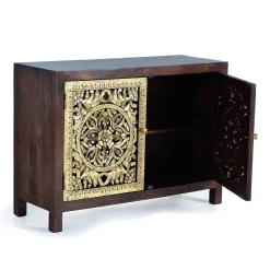 Kommode in Gold und Walnuss Braun - Roswito^Wohnen