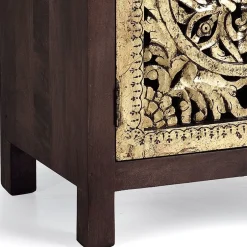 Kommode in Gold und Walnuss Braun - Roswito^Wohnen