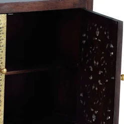 Kommode in Gold und Walnuss Braun - Roswito^Wohnen