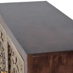 Kommode in Gold und Walnuss Braun - Roswito^Wohnen