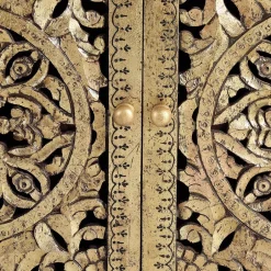 Kommode in Gold und Walnuss Braun - Roswito^Wohnen