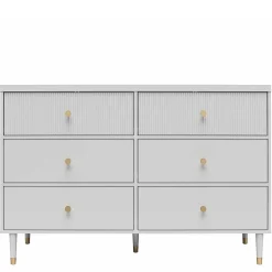 Wohnen Kommode in Hellgrau mit Gold - Imano