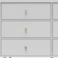 Wohnen Kommode in Hellgrau mit Gold - Imano