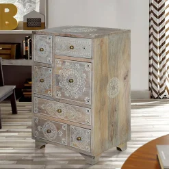 Wohnen Kommode in Holz White Wash - Troyes