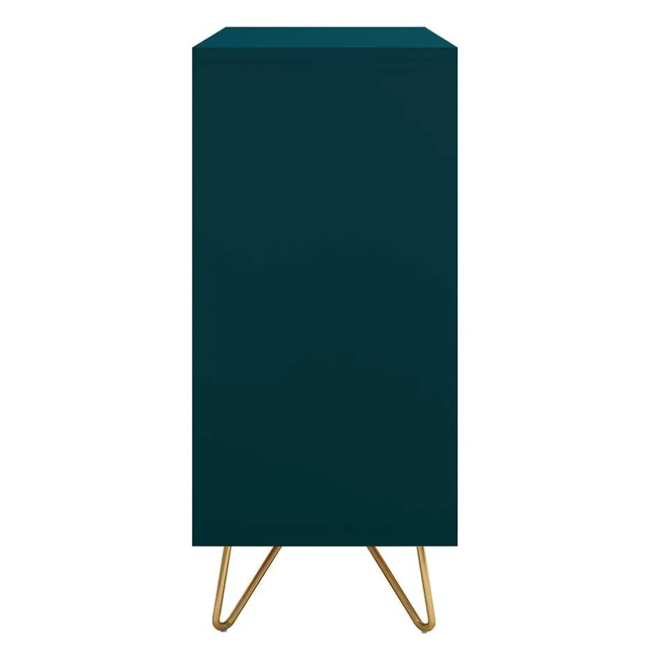 Wohnen Kommode in Petrol mit kurzen Hairpin Legs - Clamps