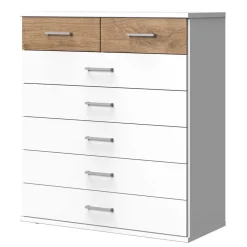 Wohnen Kommode in Weiß & Eiche Nachbildung - Calassina