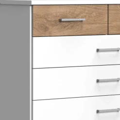 Wohnen Kommode in Weiß & Eiche Nachbildung - Calassina