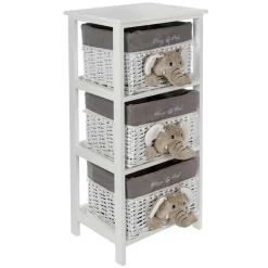 Kommode mit 3 Körben mit Plüsch Elefanten in Grau - Lusiana^Wohnen Online