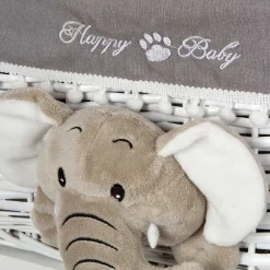 Kommode mit 3 Körben mit Plüsch Elefanten in Grau - Lusiana^Wohnen Online