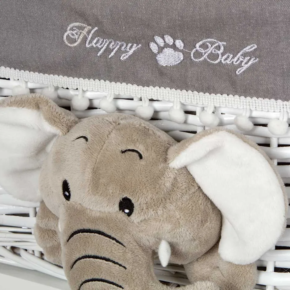 Kommode mit 3 Körben mit Plüsch Elefanten in Grau - Lusiana^Wohnen Online