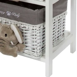 Kommode mit 3 Körben mit Plüsch Elefanten in Grau - Lusiana^Wohnen Online