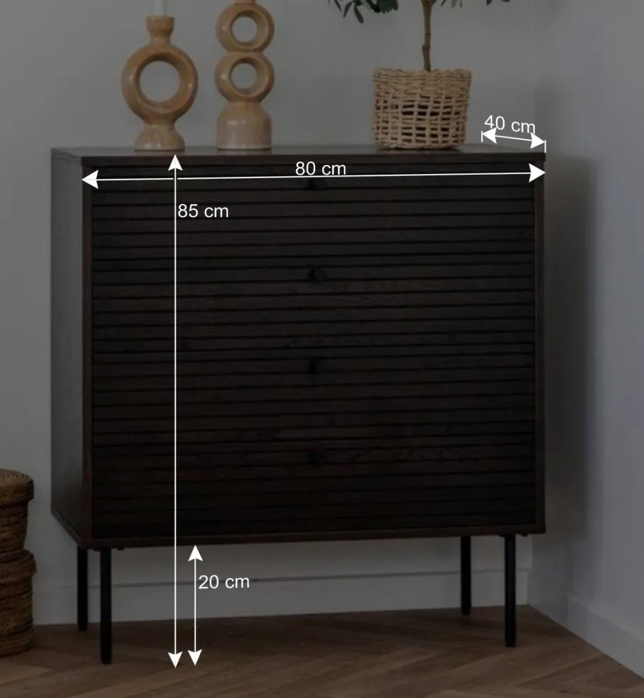 Kommode mit dunklem Furnier in Braun - Wega^Wohnen Discount