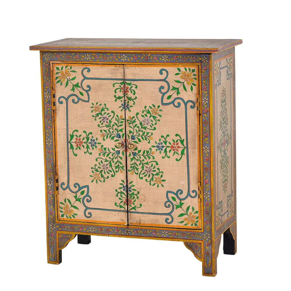 Kommode mit folkloristischen Blumen Motiven - Cacressa^Wohnen New