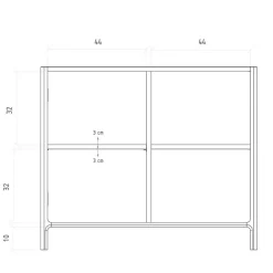 Kommode mit Tür und zwei offenen Fächern - Lana^Wohnen Best